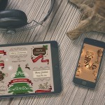 Weihnachtsbilder Tablett und Smartphone
